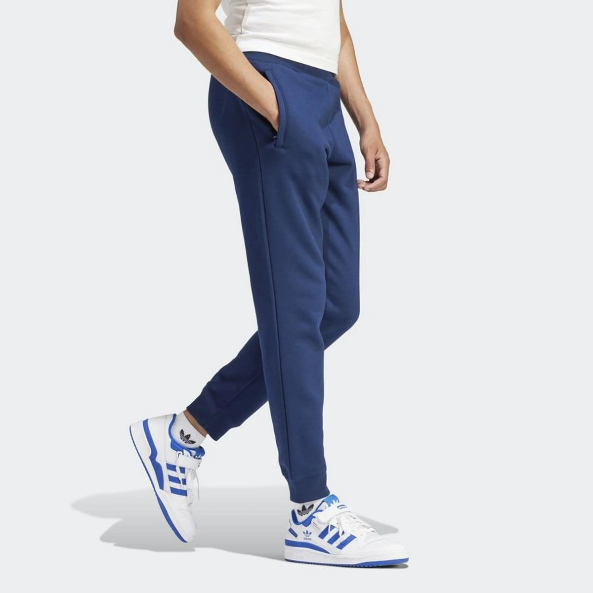 Adidas Regular Fit Trefoil Essential Fleece Jogger in Blue