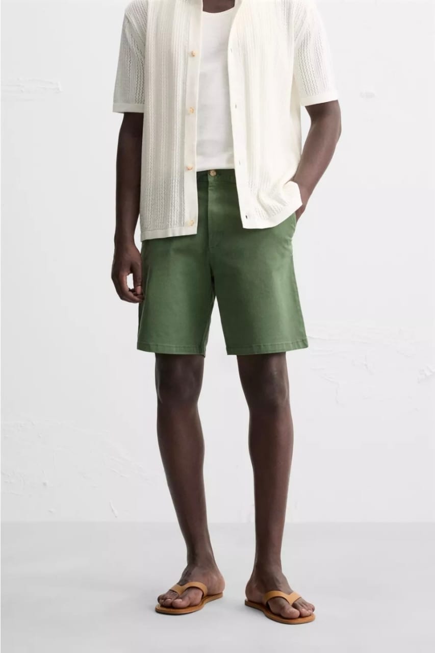Zara Green Chino Shorts