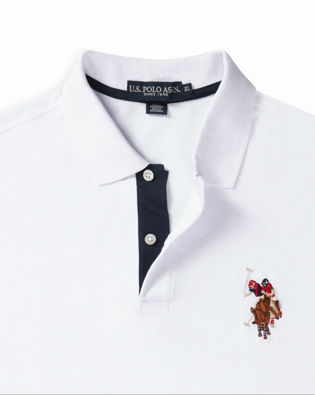 Regular Fit Pique Polo Shirt in White