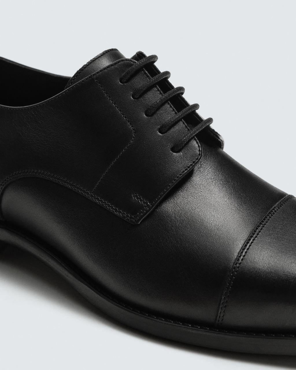 Zara Derby Leather Shoes in Black