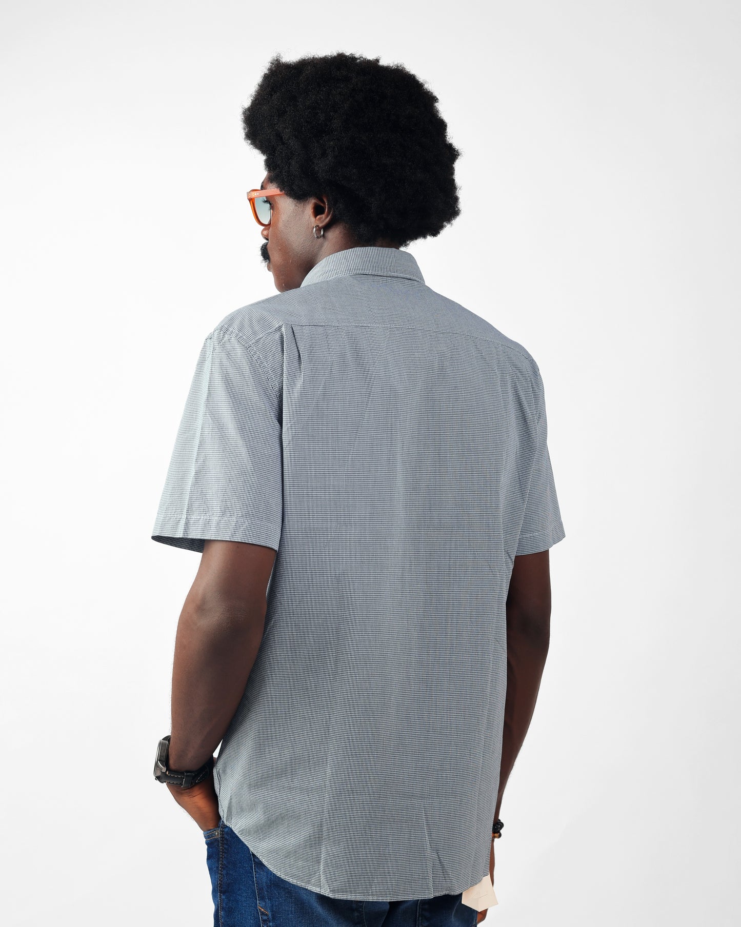 Lacoste Blue Regular Fit Short Sleeve Gingham Shirt