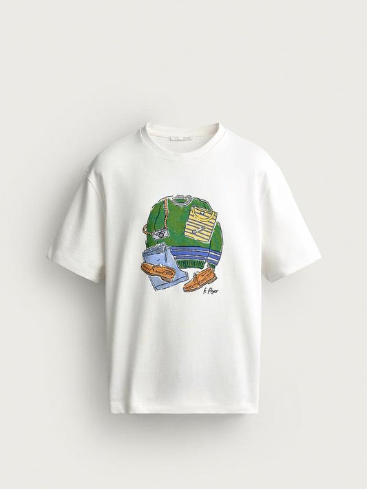 Zara Regular Fit Contrast Print T-Shirt