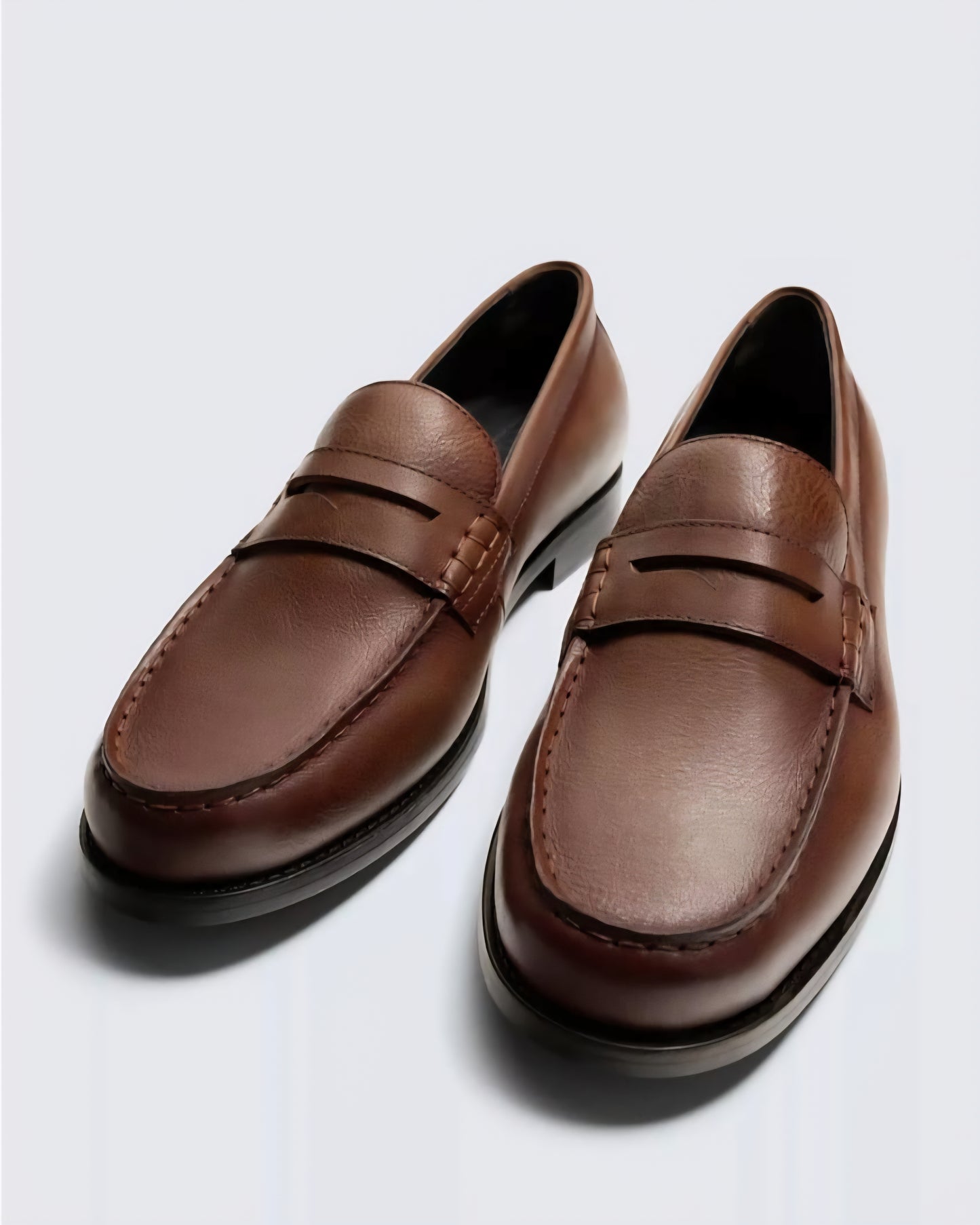 Zara Penny Loafers in Brown