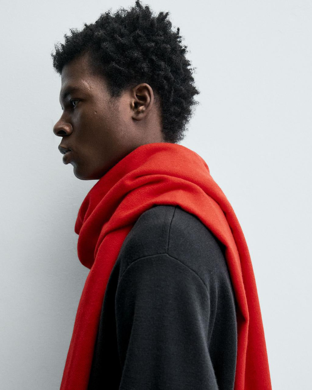 Zara Fringed Scarf in Red