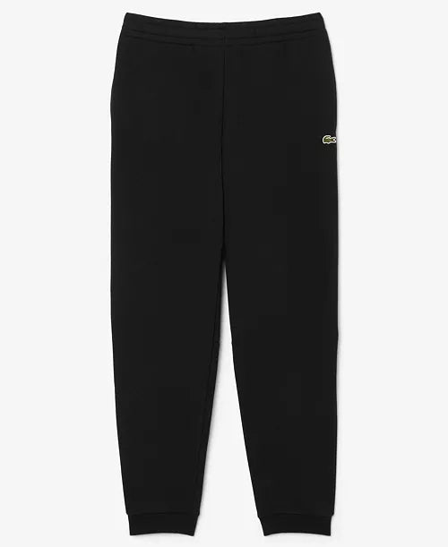 Lacoste Black Tapered Fleece Sweatpants In Black