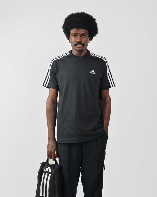 Men's Black Essential 3-Stripes Jersey T-Shirt