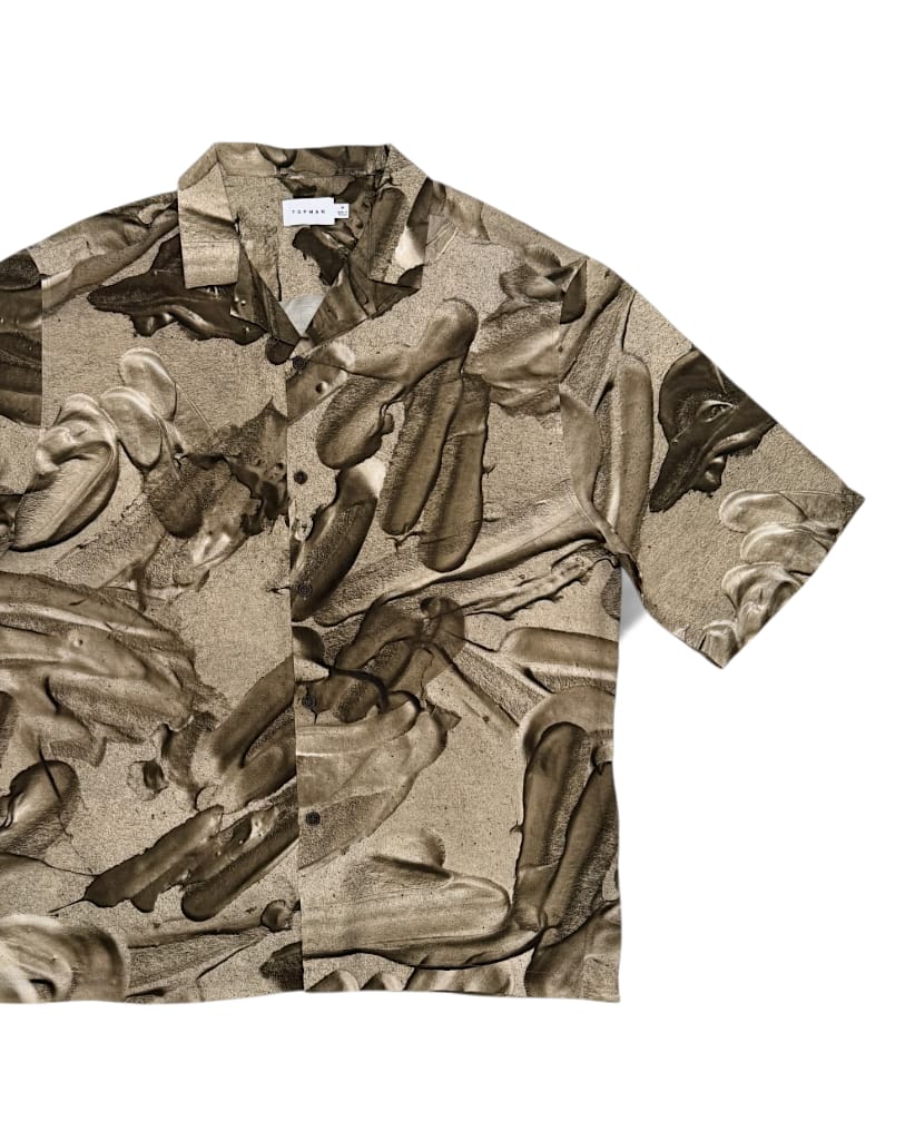 Topman Relaxed Fit Metal Print Shirt