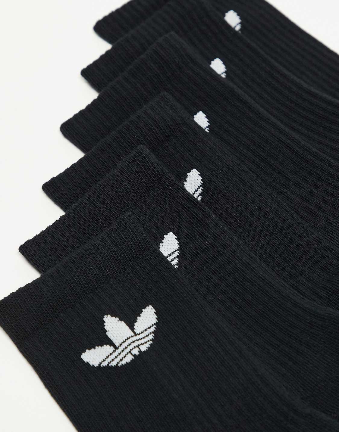 Adidas 6-Pack Trefoil Cushion Crew Socks in Black