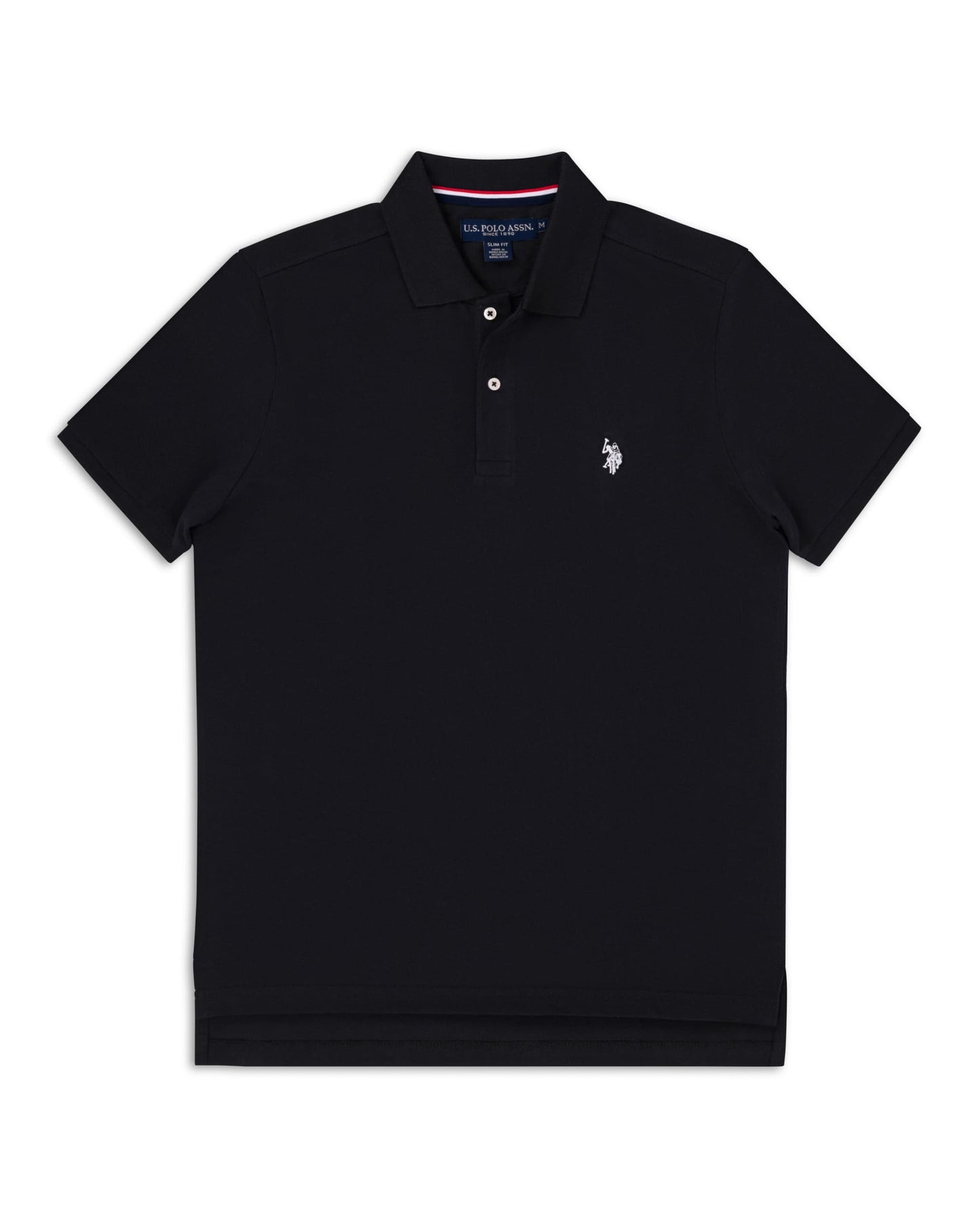 US Polo Assn Slim Fit Pique Polo Shirt in Black
