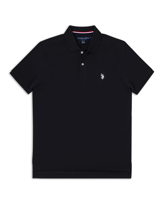 US Polo Assn Slim Fit Pique Polo Shirt in Black