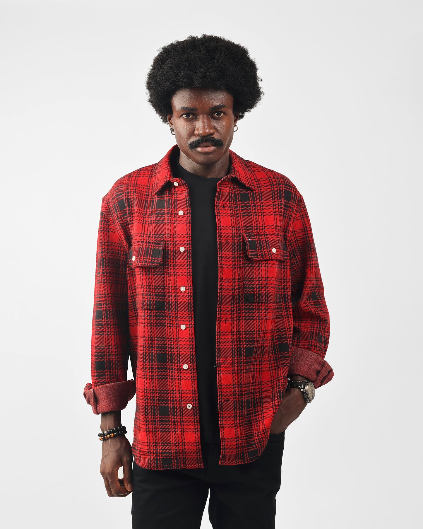 Tommy Hilfiger Regular Fit Plaid Jacquard Knit Shirt
