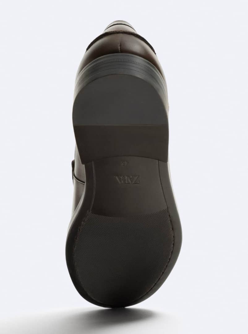 Zara Leather Penny Loafers (Brown)