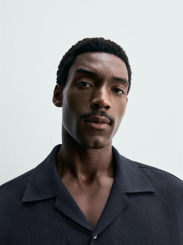 Zara Striped Jacquard Pocket Shirt