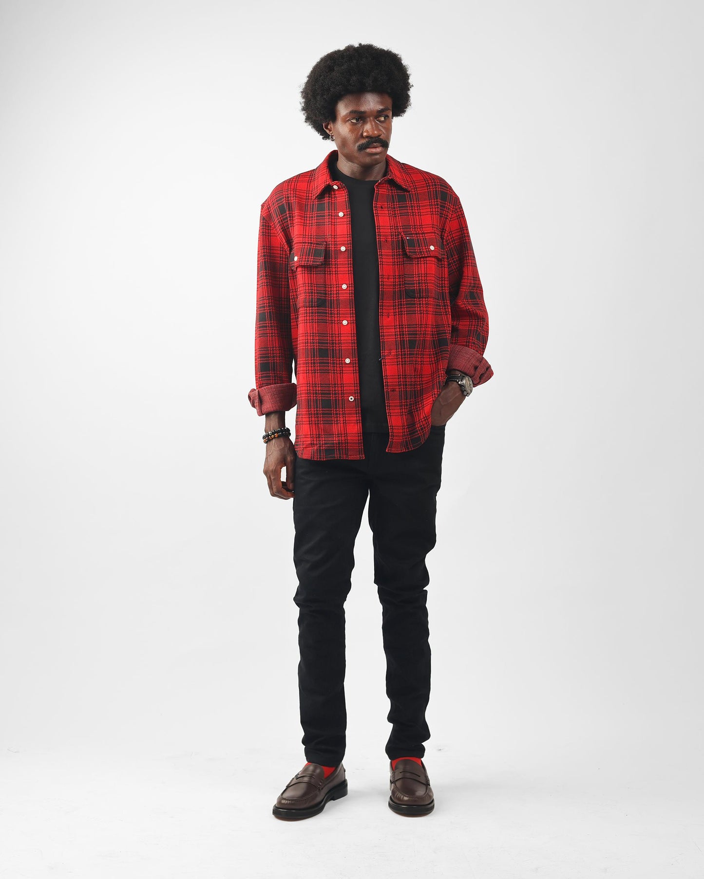 Tommy Hilfiger Regular Fit Plaid Jacquard Knit Shirt