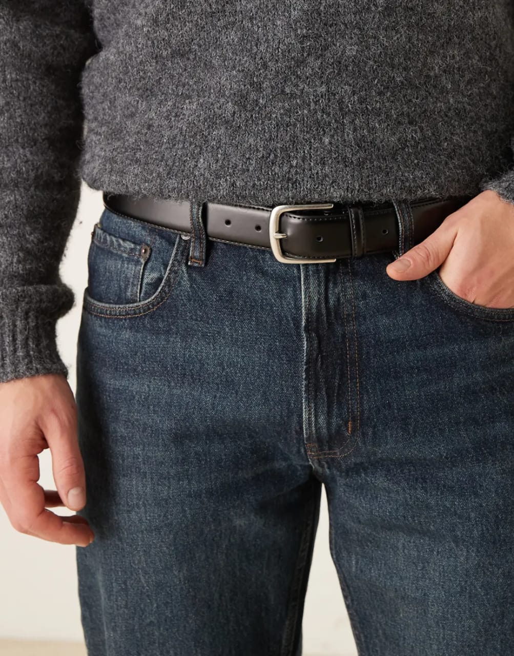 Asos Black Smart Leather Belt