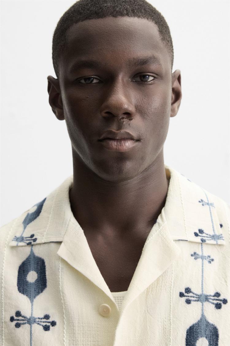 Zara Beige Shirt in Pattern