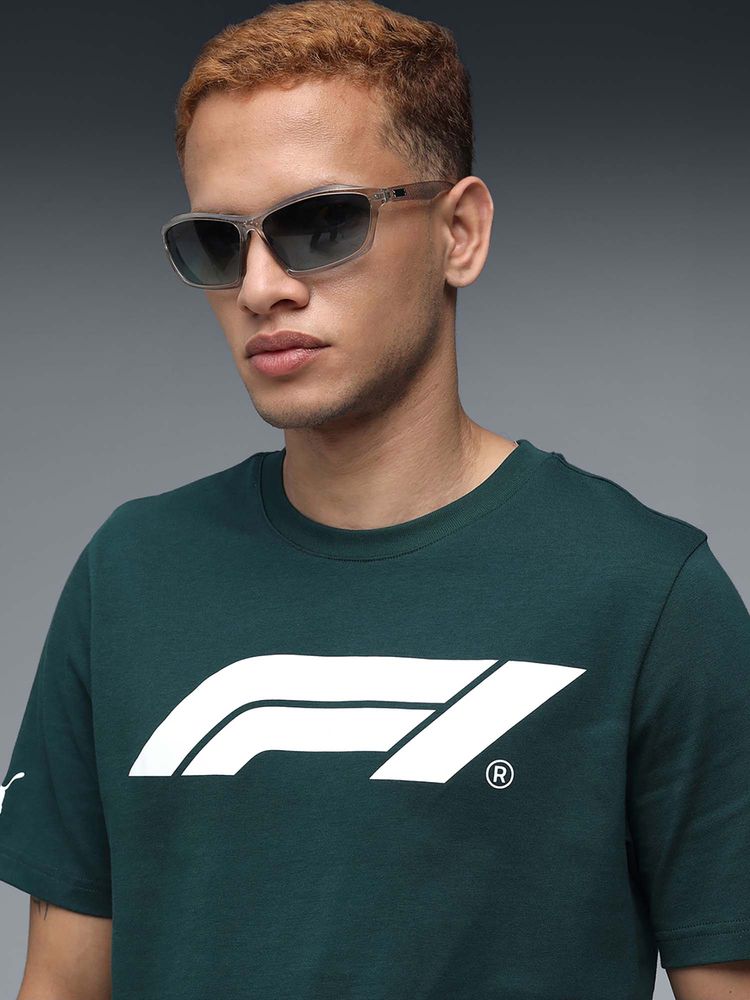 Puma Regular Fit Essentials Logo T-Shirt in Green