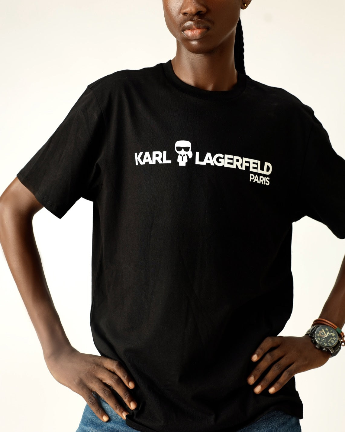 Karl Lagerfeld Paris Print Black T-shirt