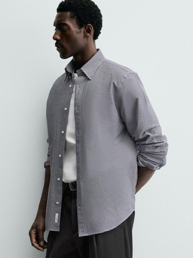 Zara Regular Fit Cotton Checks Shirt