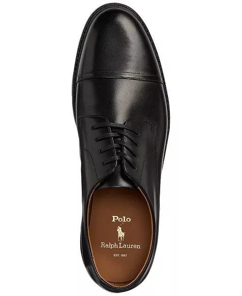 Polo Ralph Lauren Black Asher Captoe Leather Loafer In Black