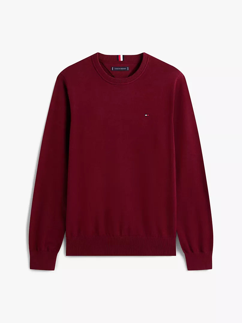 Tommy Hilfiger Pima Cotton Crewneck Sweater In Red