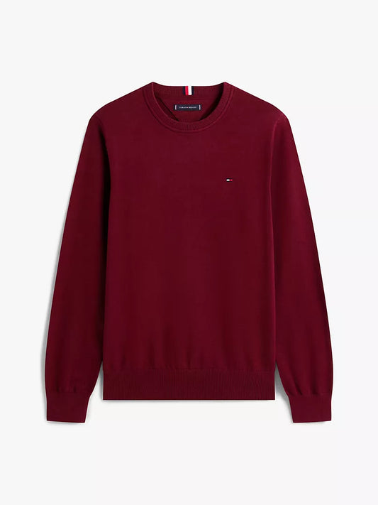 Tommy Hilfiger Pima Cotton Crewneck Sweater In Red