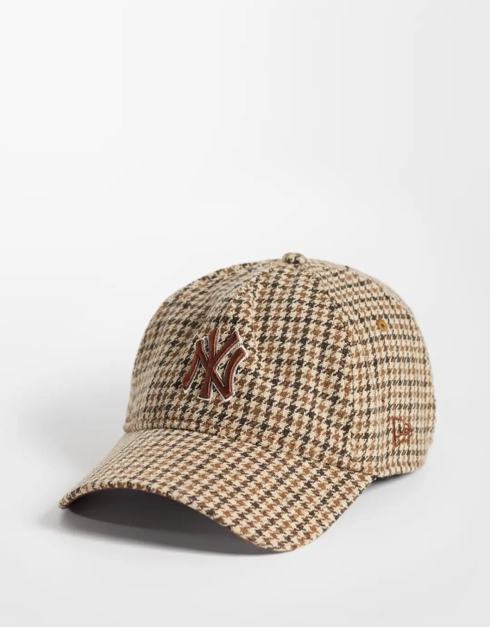 New Era NY Yankees 9forty Houndstooth Baseball Cap in Brown