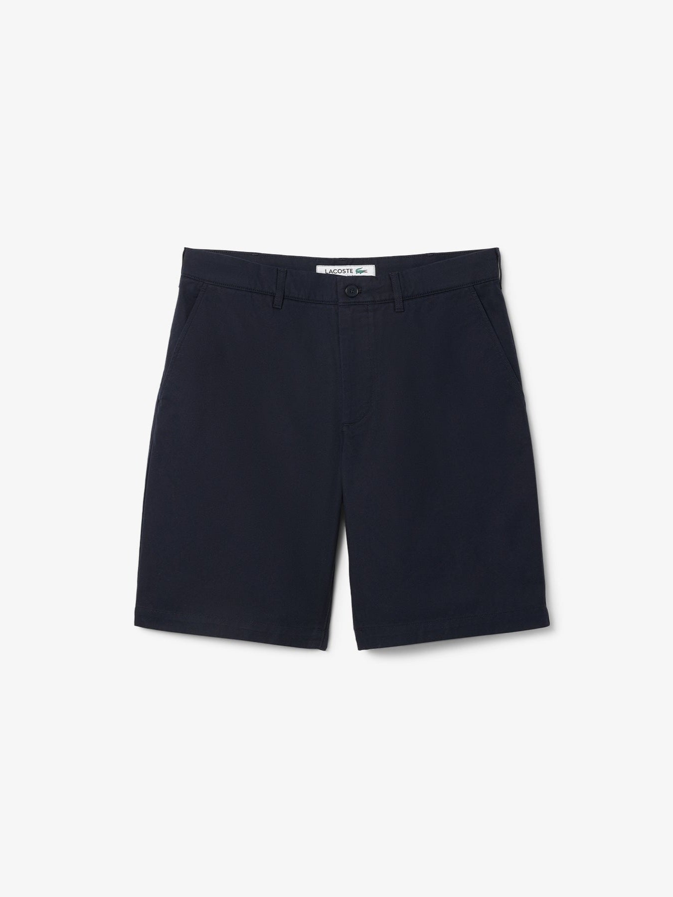 Lacoste Regular Fit Stretch Cotton Chino Bermuda Short In Navy