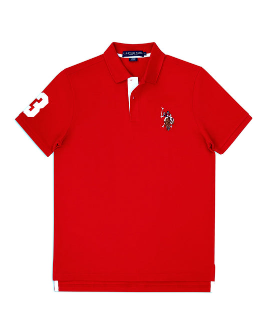 Regular Fit Pique Polo Shirt in Red