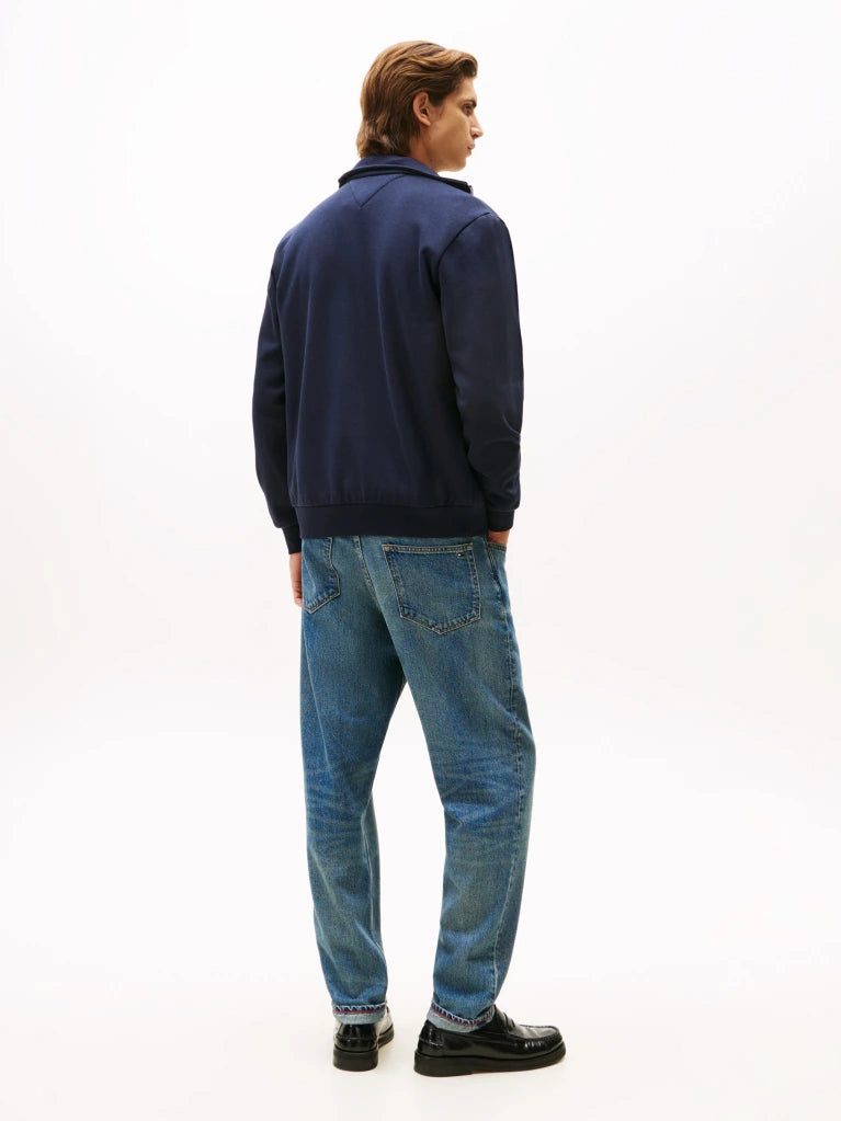 Tommy Hilfiger Signature Stripe Zip Sweatshirt in Navy