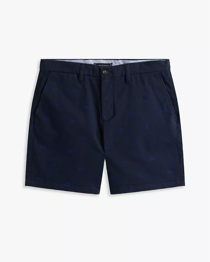 Tommy Hilfiger Navy Allover Flag Chinos Short