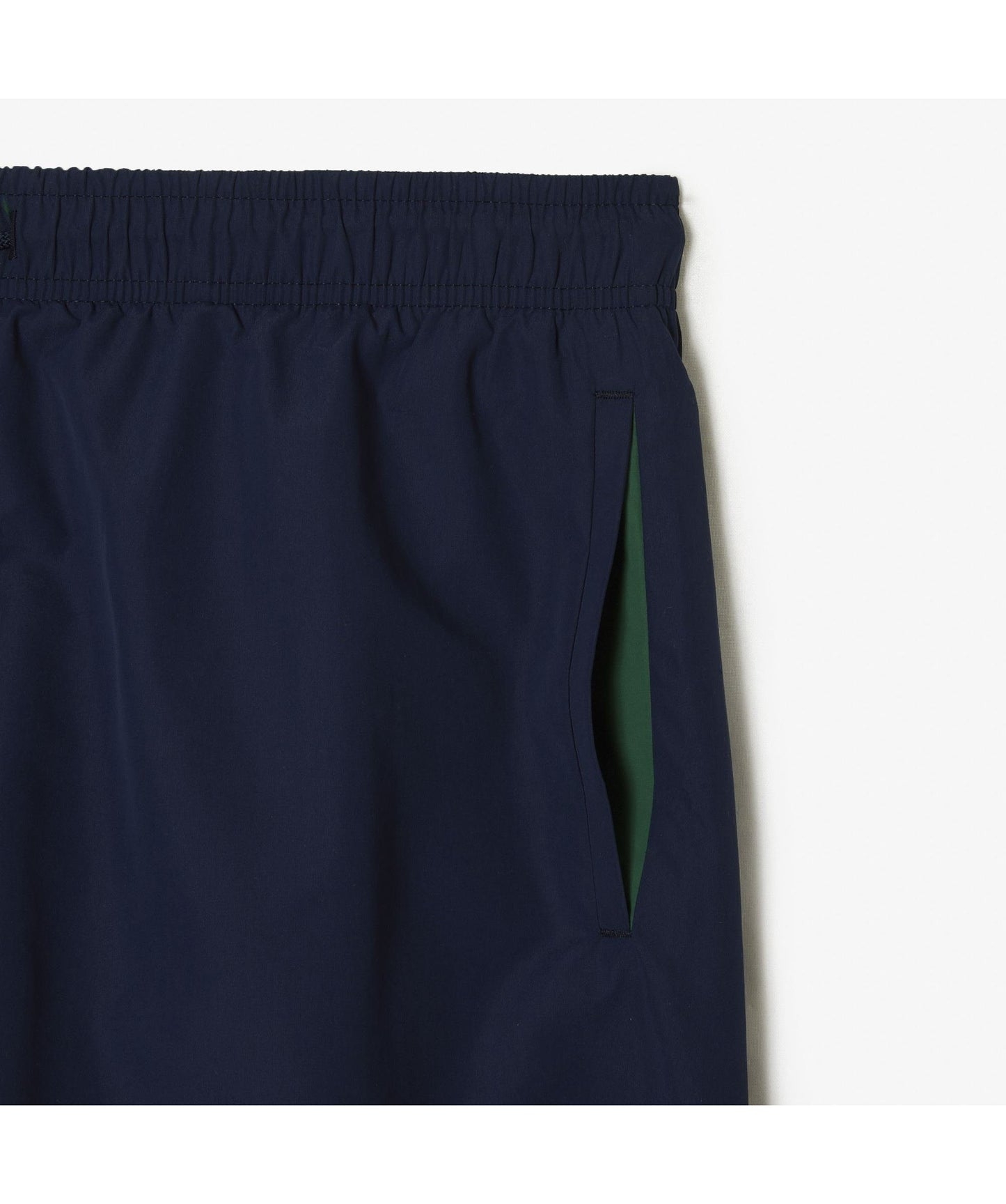 Lacoste Regular Fit Polyester Mid Length Mono chrome Swim Trunk In Navy