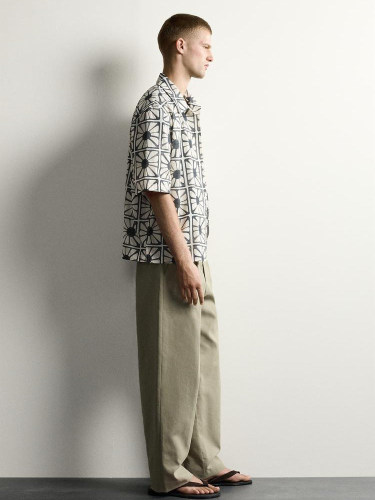 Zara Relaxed Fit Mosaic Print Shirt