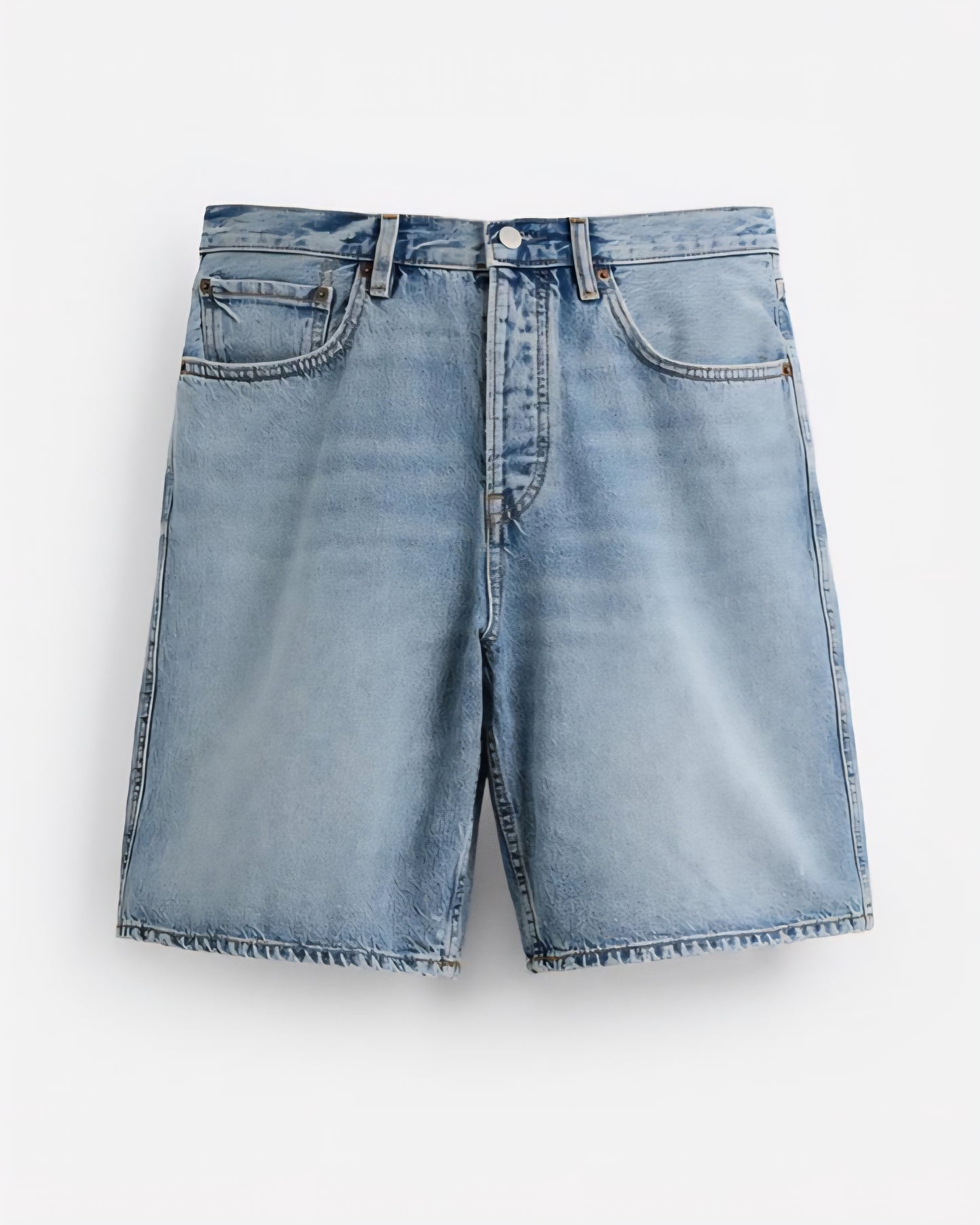 Zara Blue Denim Straight-leg Short