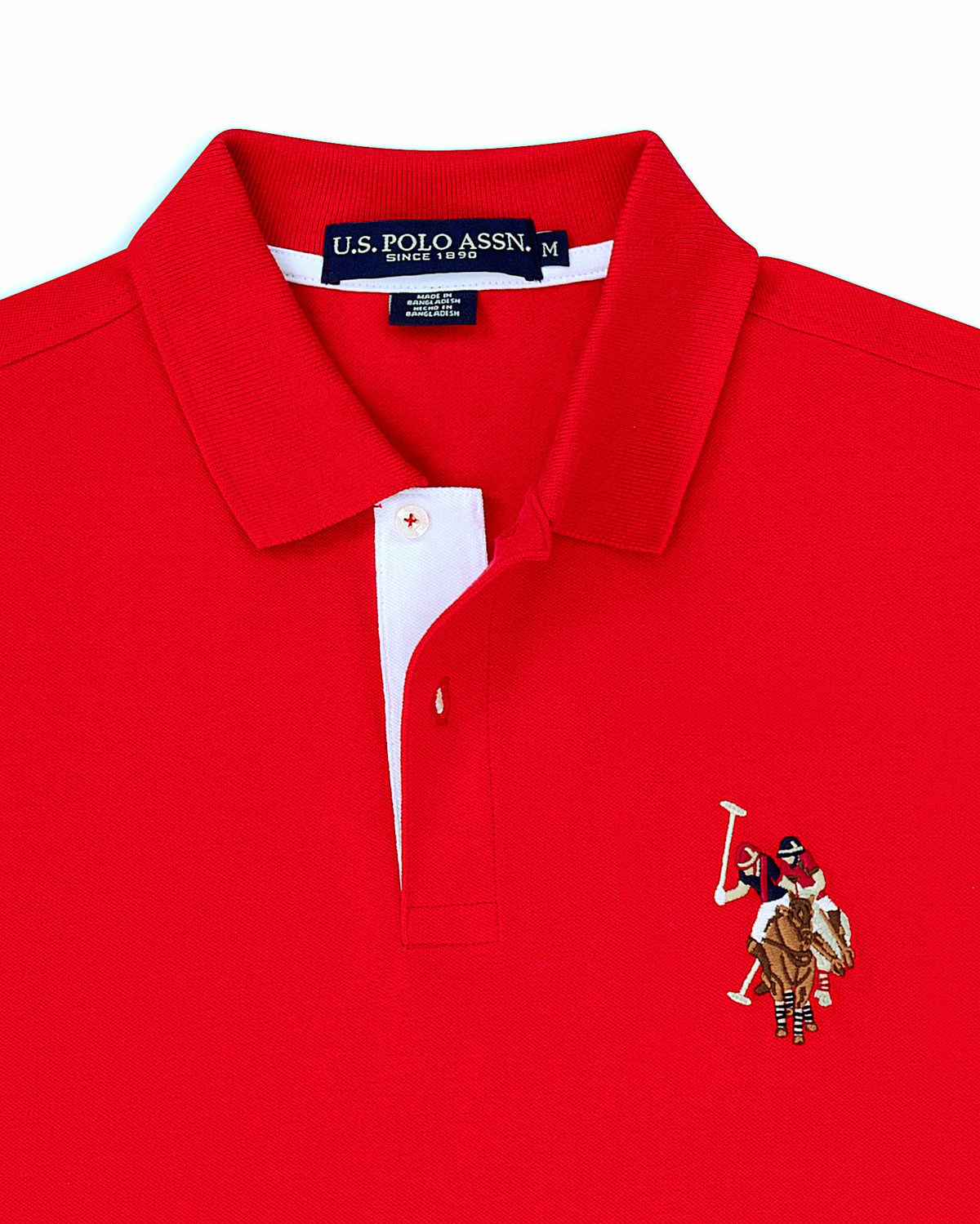 Regular Fit Pique Polo Shirt in Red