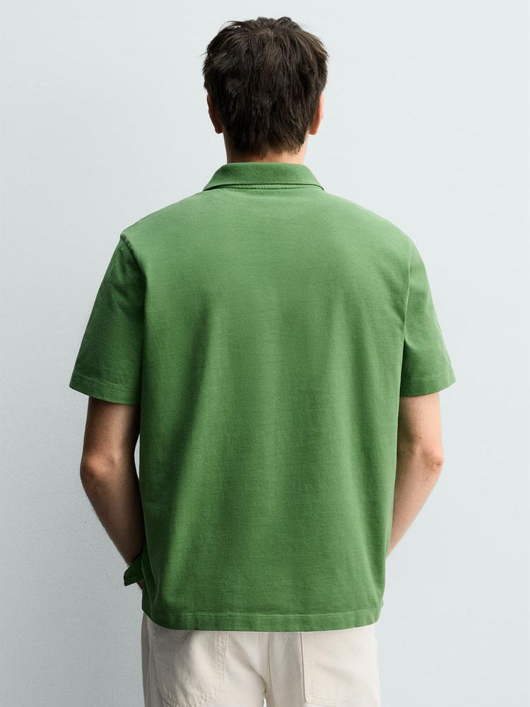 Zara Green Regular Fit Polo Shirt