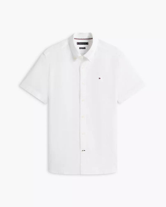 Tommy Hilfiger White Oxford Cotton Short Sleeve Shirt