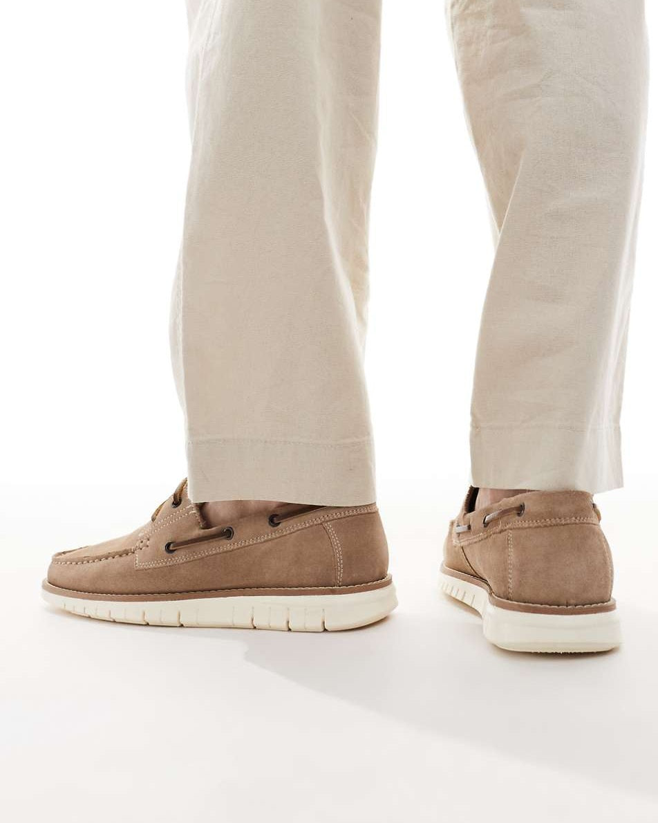 Asos Stone Suede Boat Shoes