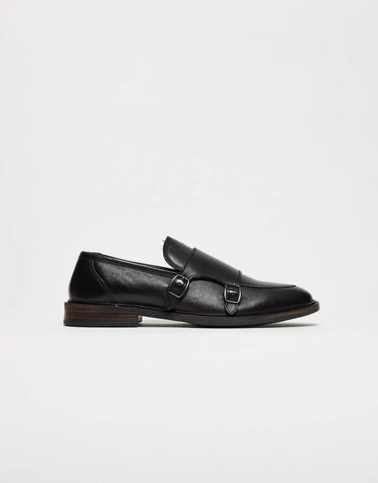 Asos Black Leather Monk Shoe
