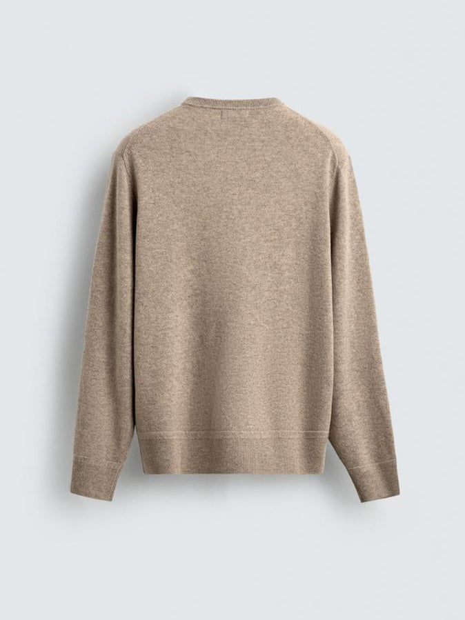 Zara Classic Fit Cashmere-Wool Blend Knit Sweater