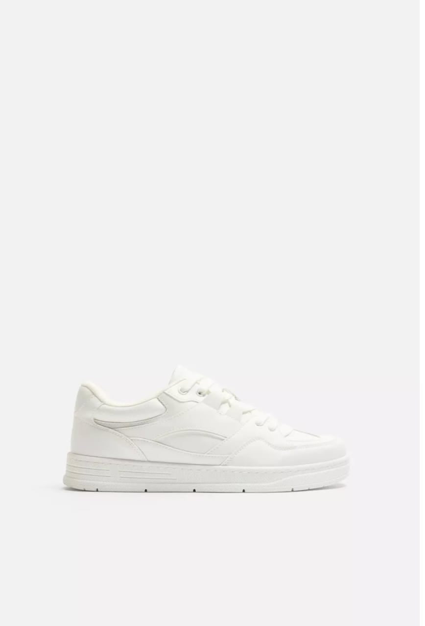 Zara Retro Style Sneakers in white