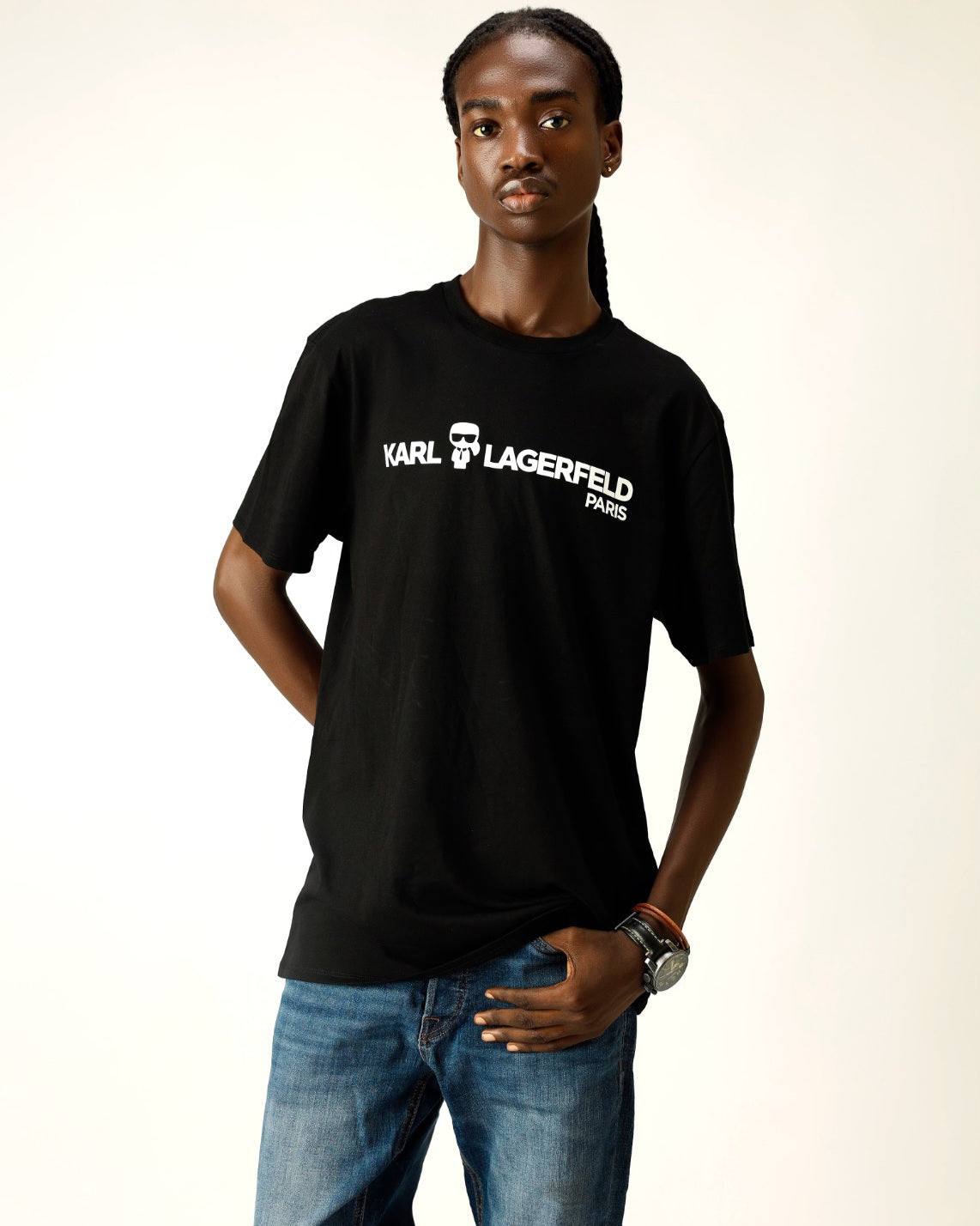 Karl Lagerfeld Paris Print Black T-shirt