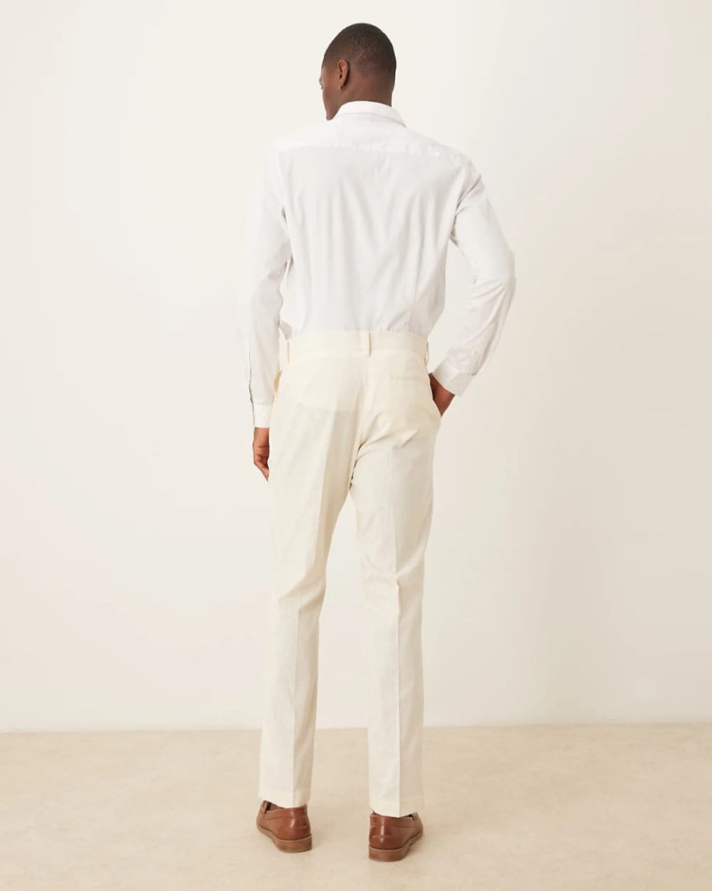 Asos Ecru Slim Fit Suit Pant
