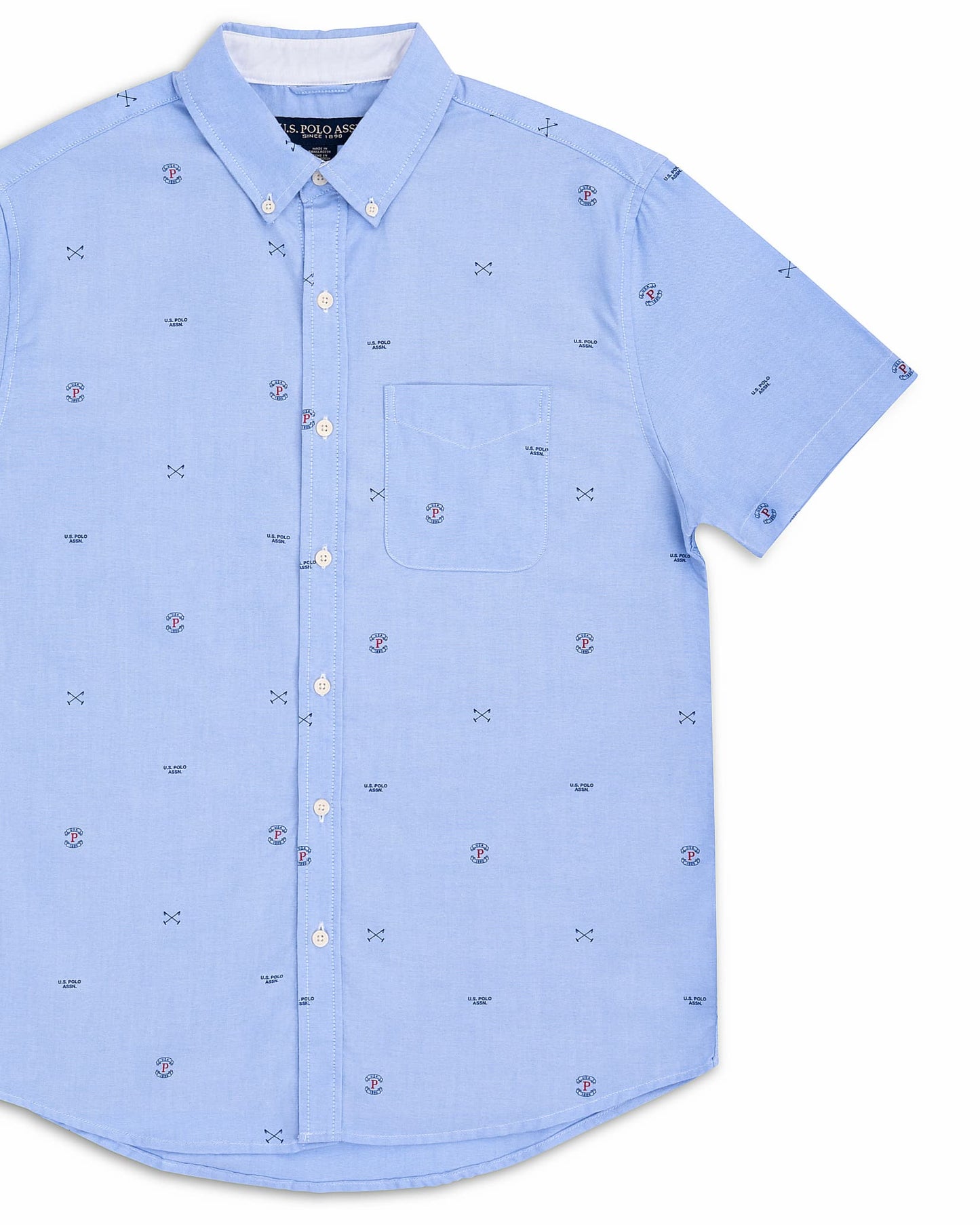US Polo Assn Regular Fit Flag-Embroidery Shirt in Blue