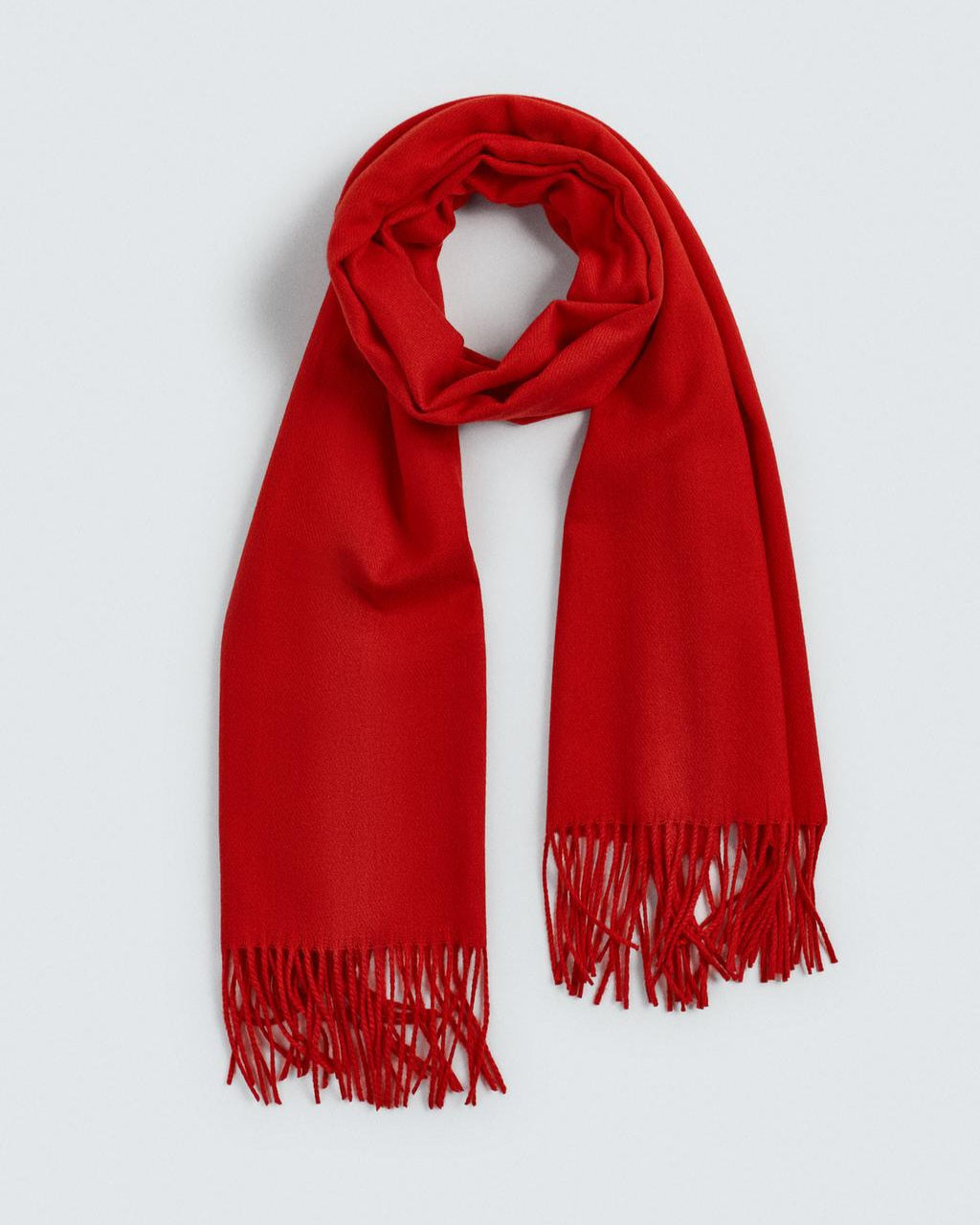 Zara Fringed Scarf in Red