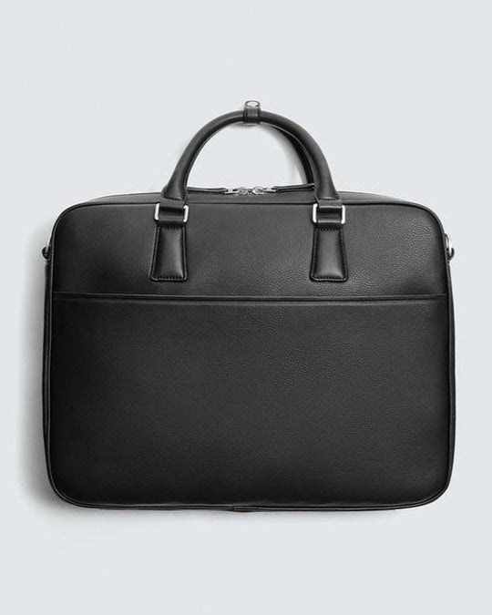 Zara Black Textured Briefcase