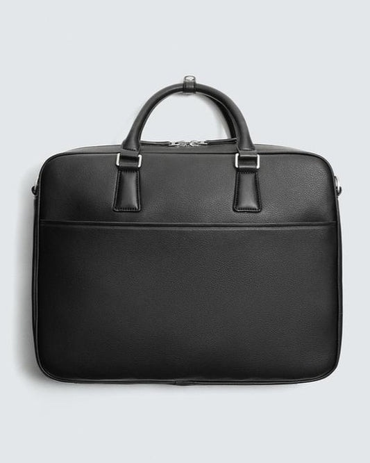 Zara Black Textured Briefcase