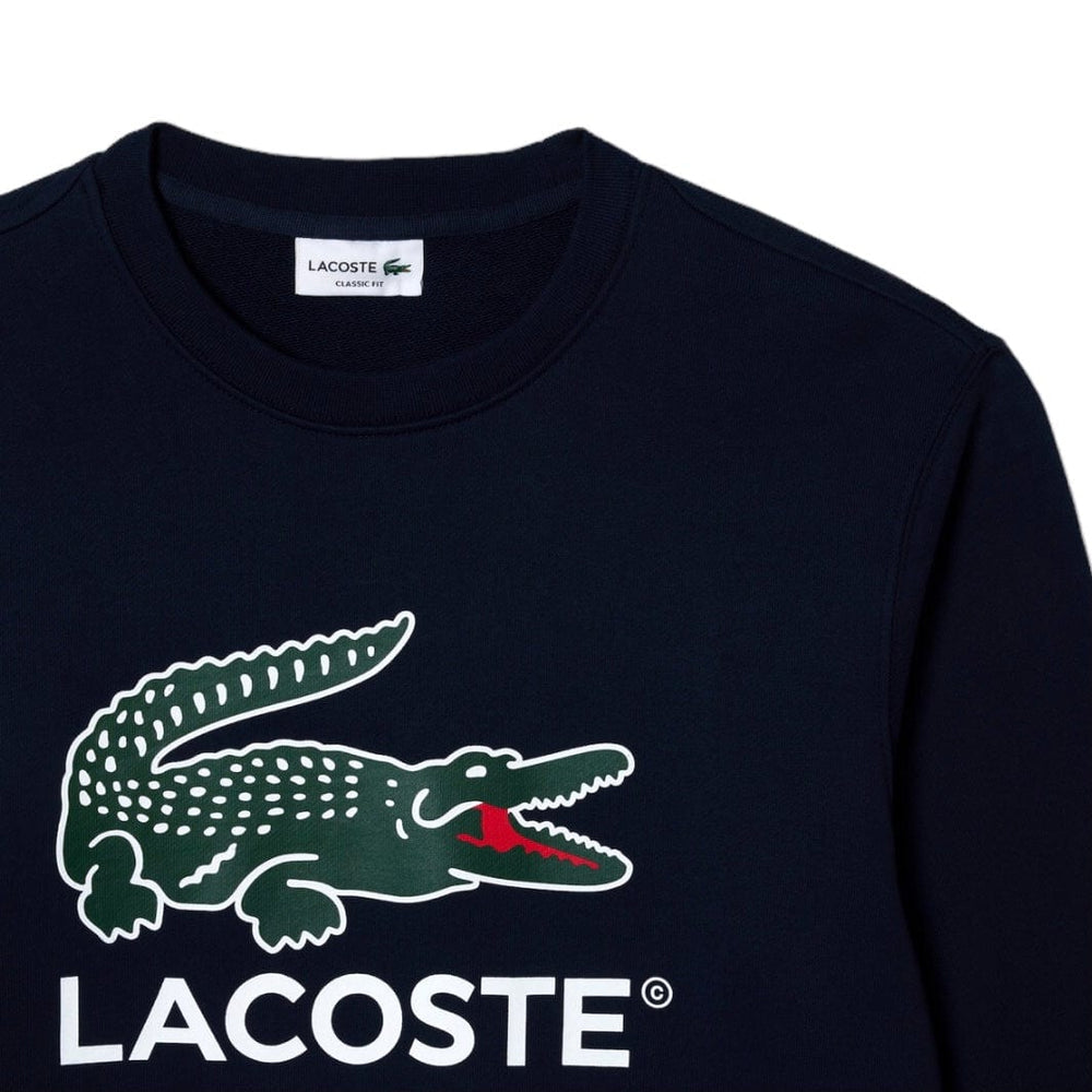 Lacoste Classic Fit Crew Neck Sweatshirt In Navy