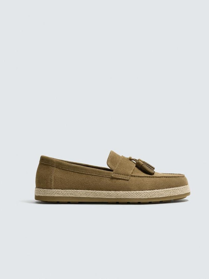 Zara Leather Casual Jute Loafer
