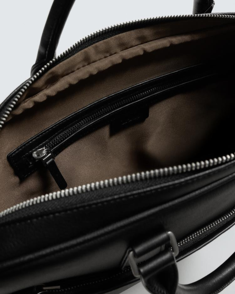 Zara Black Textured Briefcase